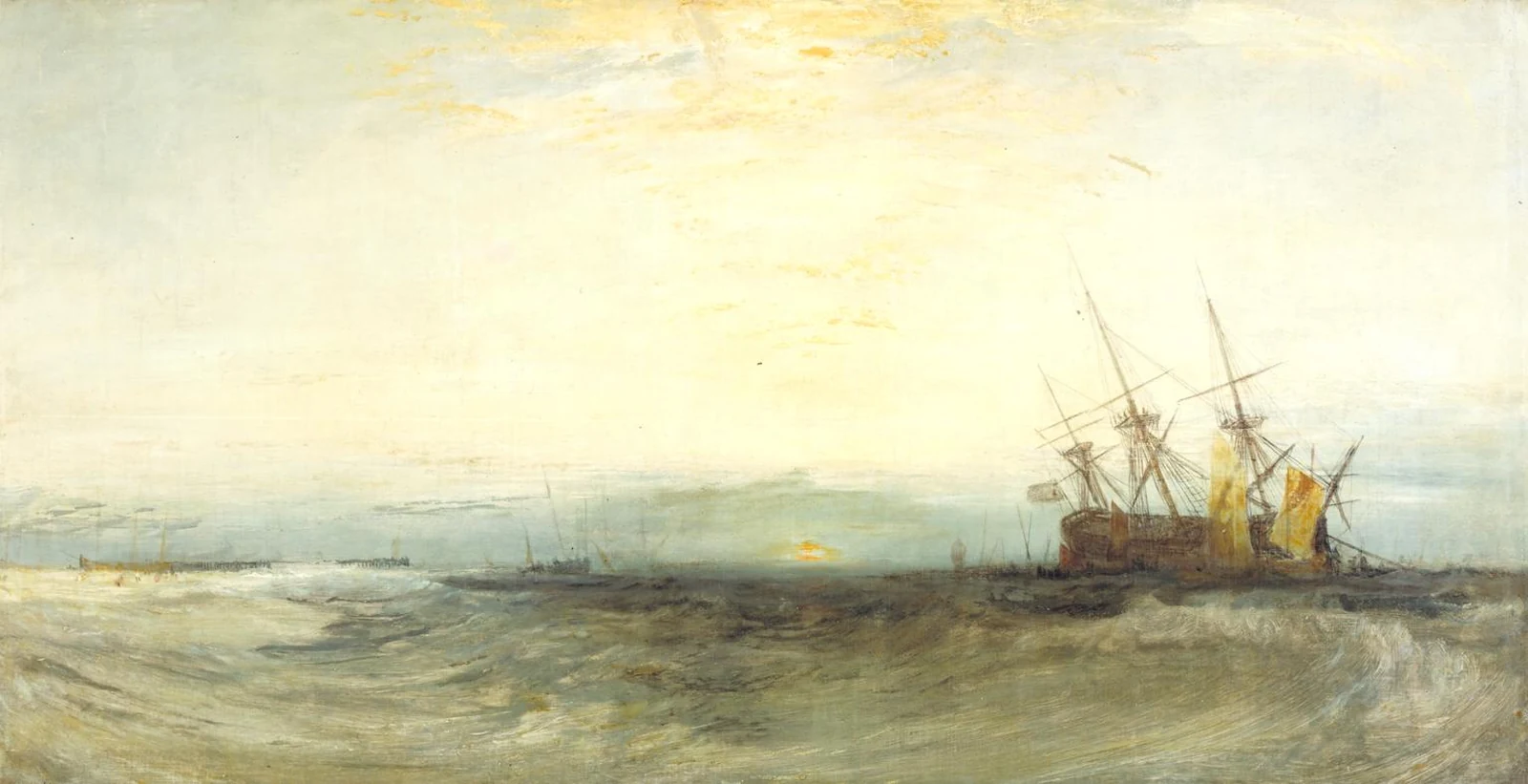 Un navío varado, Yarmouth; estudio preparatorio, J. M. W. Turner