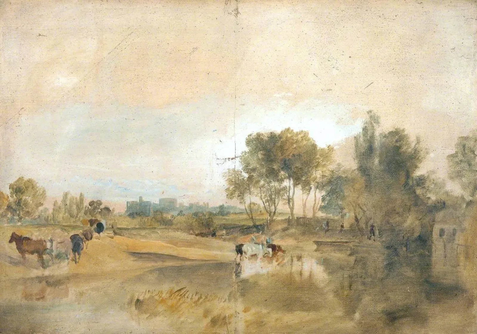 A Thames Backwater with Windsor Castle in the Distance, J. M. W. Turner
