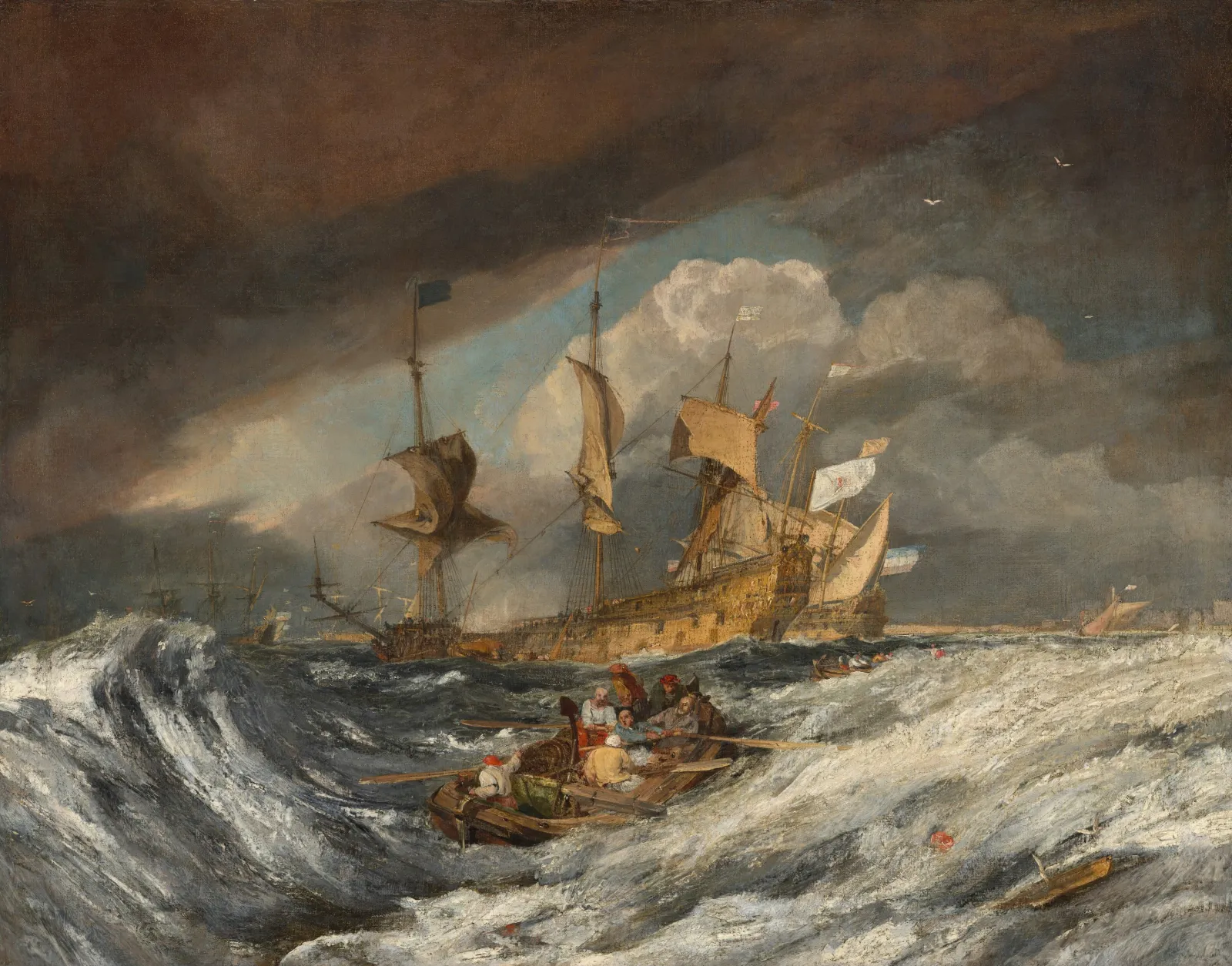 Boats Carrying Out Anchors to the Dutch Men of War, J. M. W. Turner