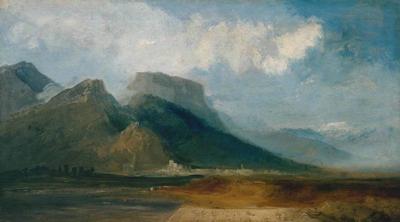 Grenoble Seen from the River Drac with Mont Blanc in the Distance, J. M. W. Turner