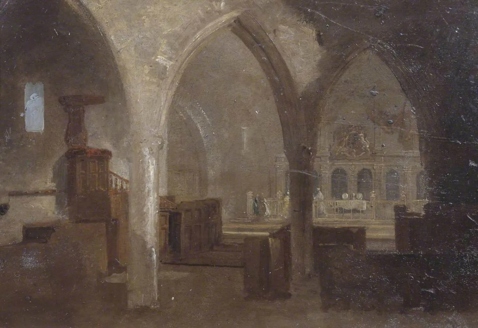 Interior of a Gothic Church, J. M. W. Turner