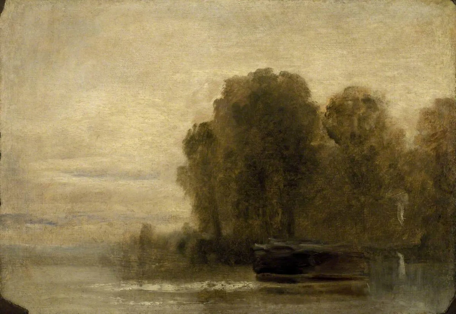 Lake or River with Trees on the Right, J. M. W. Turner