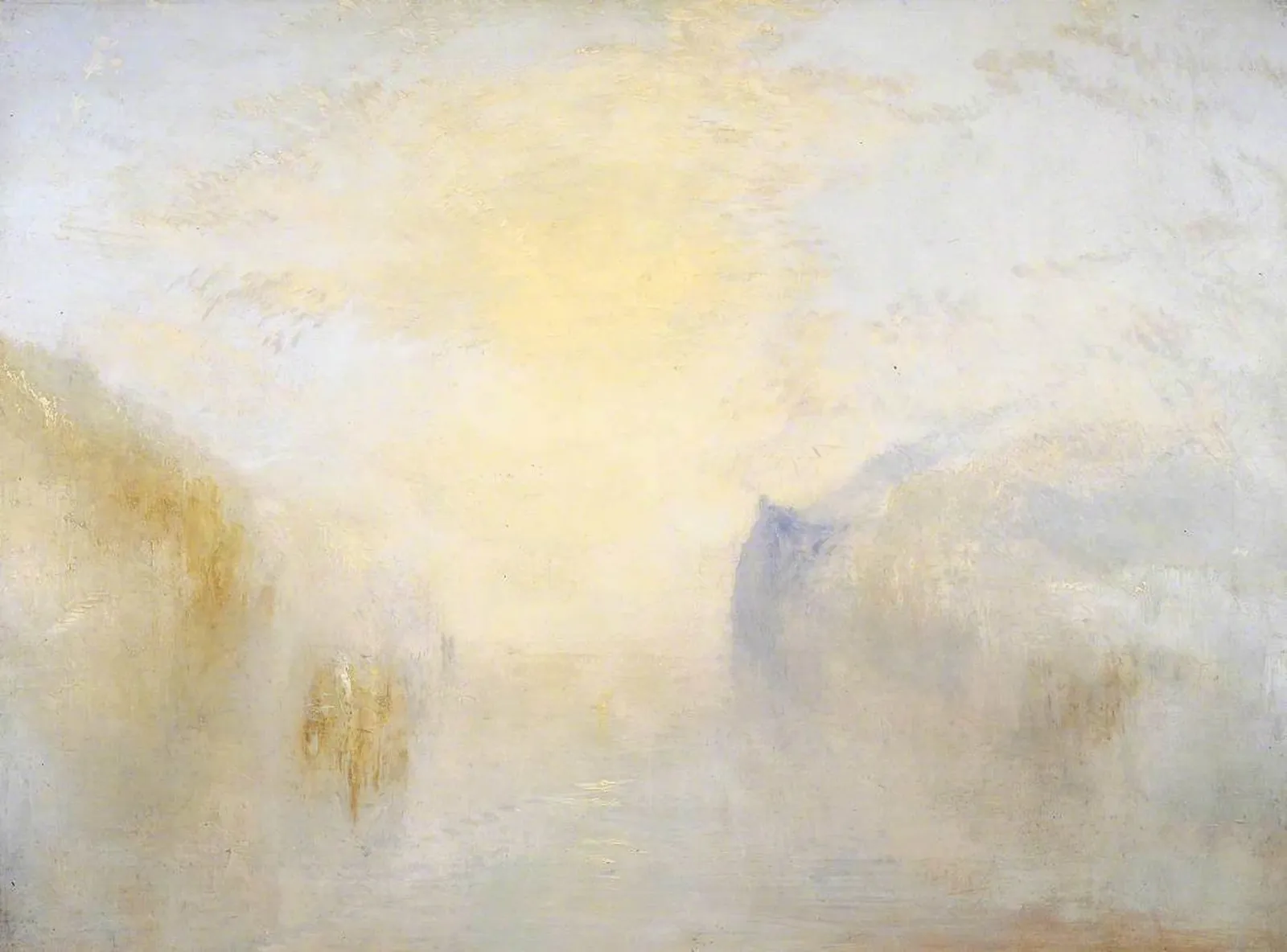 Lever de soleil avec bateau entre des promontoires, J. M. W. Turner