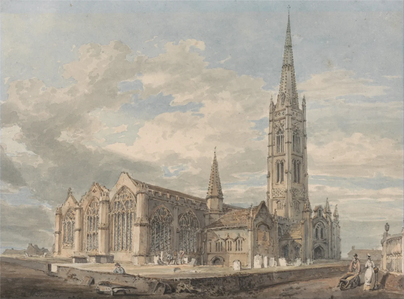 North East View of Grantham Church, Lincolnshire, J. M. W. Turner