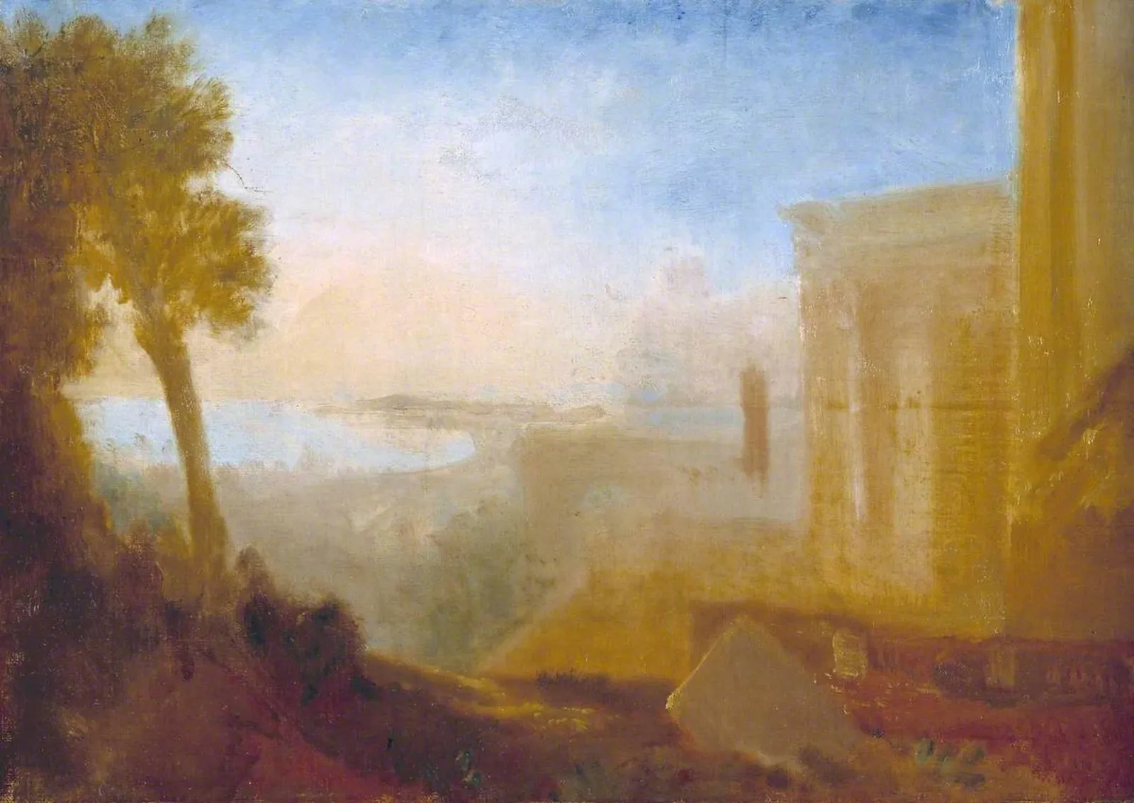 Overlooking the Coast, with Classical Building, J. M. W. Turner