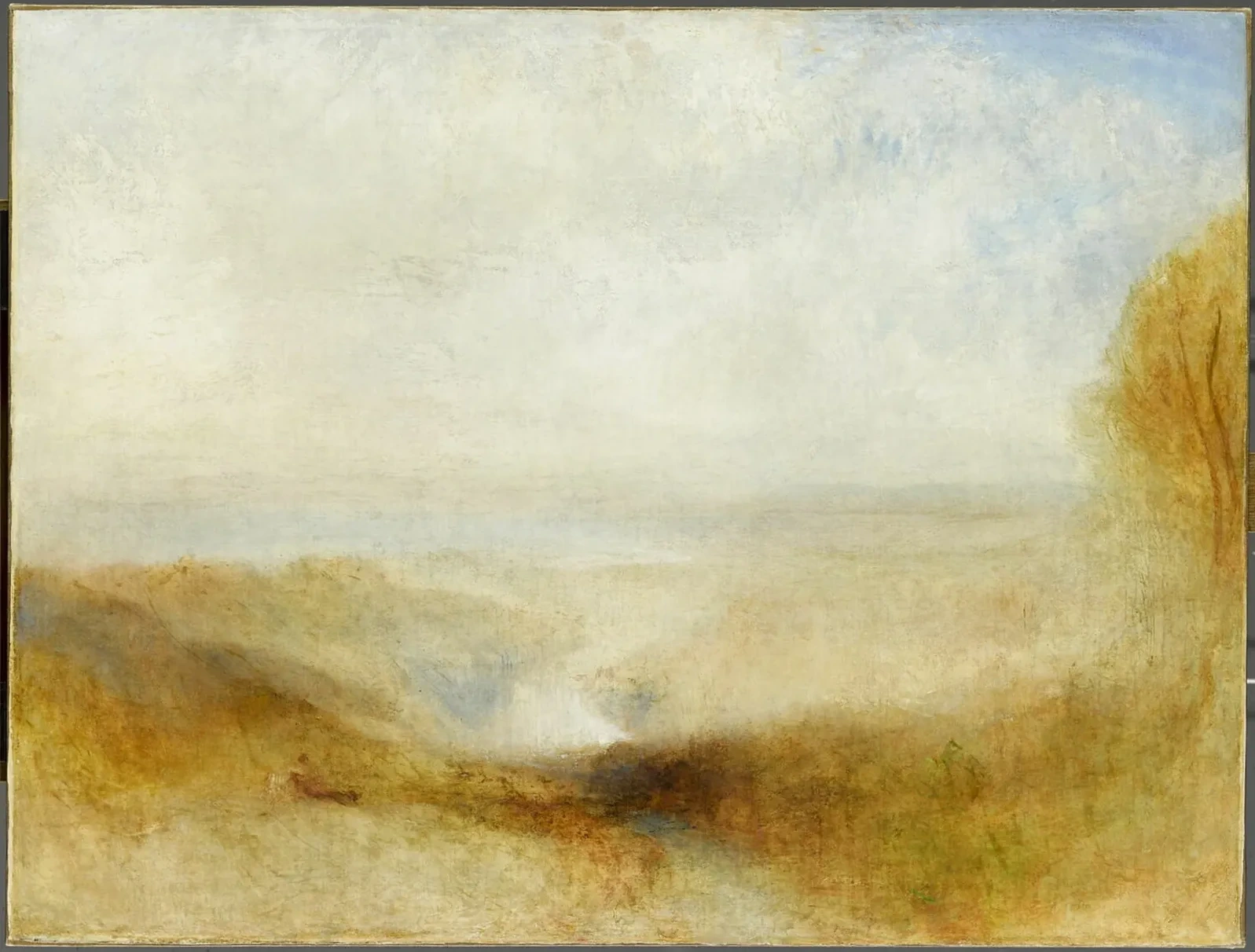 Paysage avec une rivière et une baie dans le lointain, J. M. W. Turner