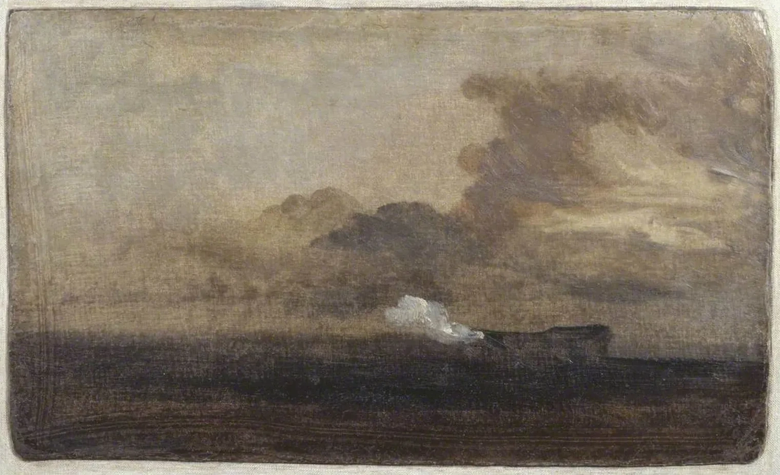 Seascape with Burning Hulk, J. M. W. Turner