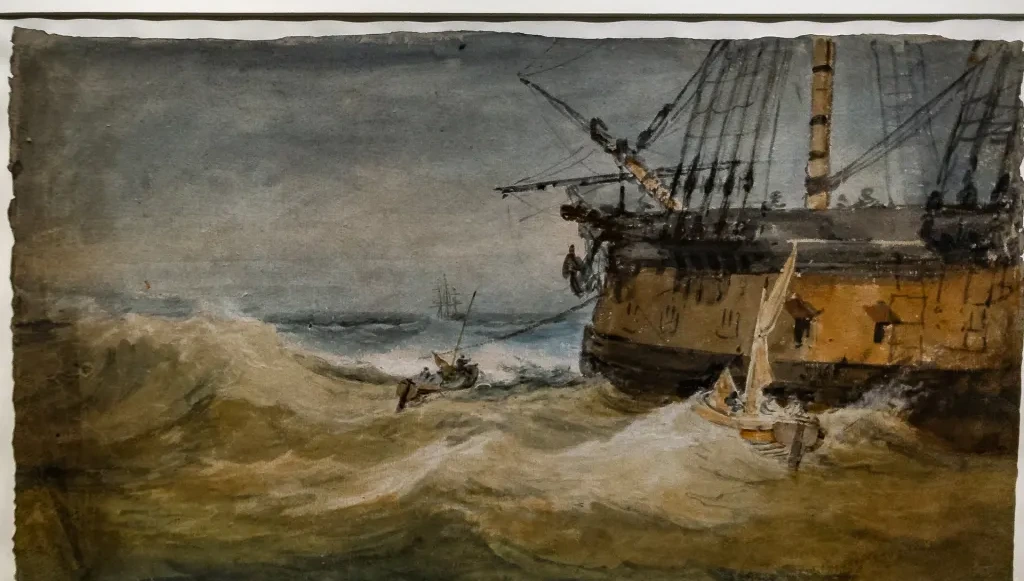 Small Boats beside a Man-o’-War, J. M. W. Turner