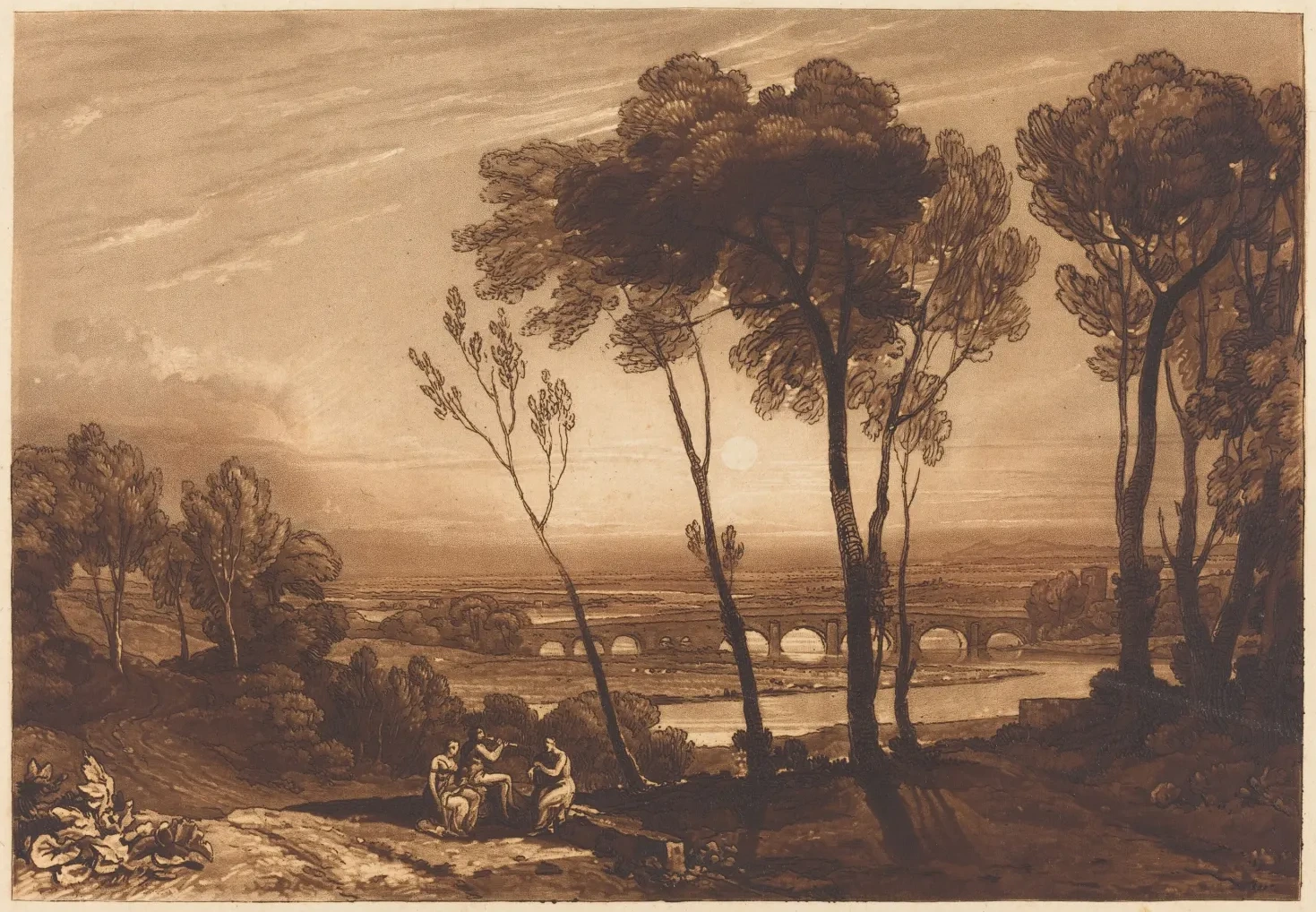 The Bridge in Middle Distance, J. M. W. Turner