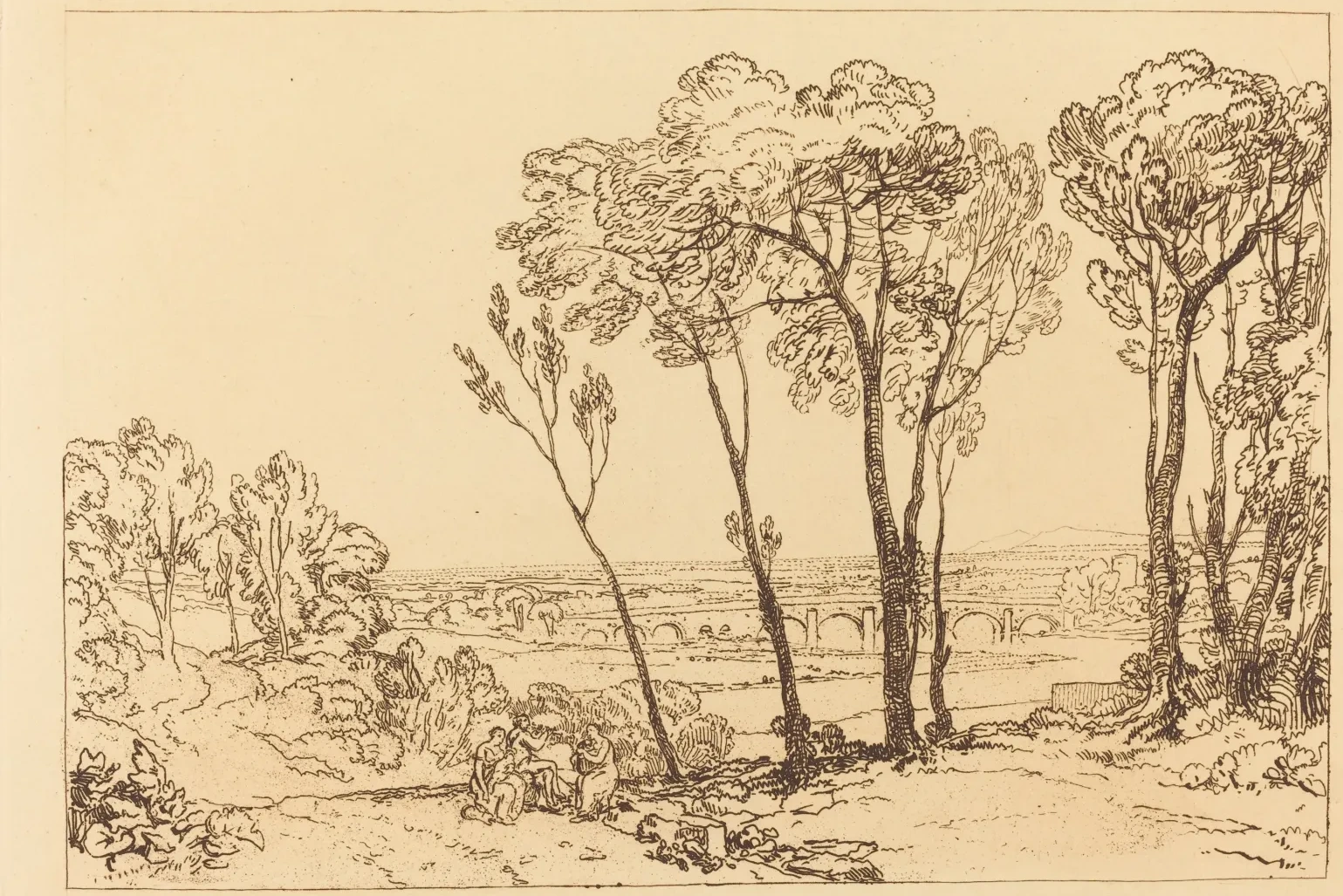 The Bridge in Middle Distance, J. M. W. Turner