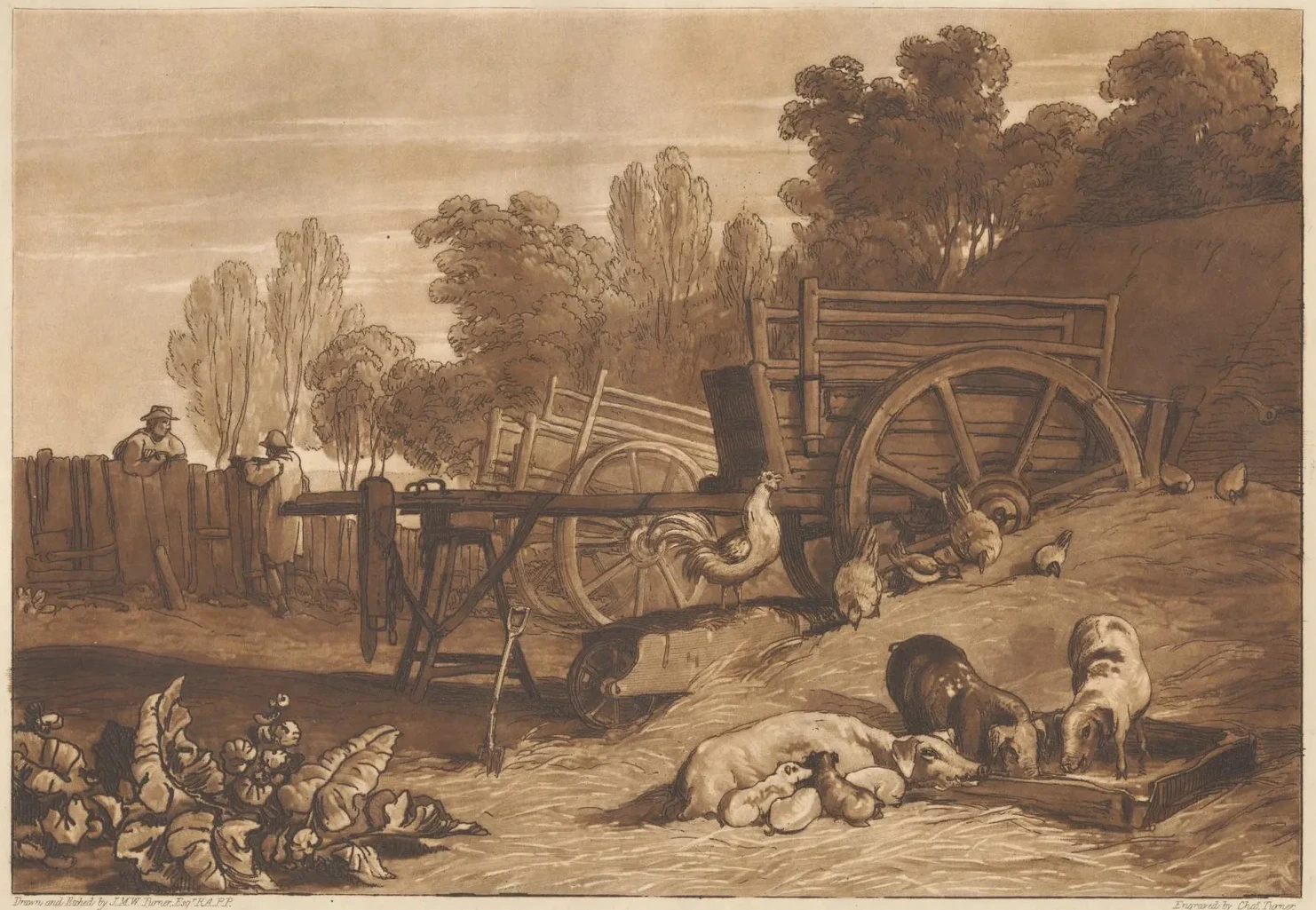 The Farm-yard with the Cock, J. M. W. Turner