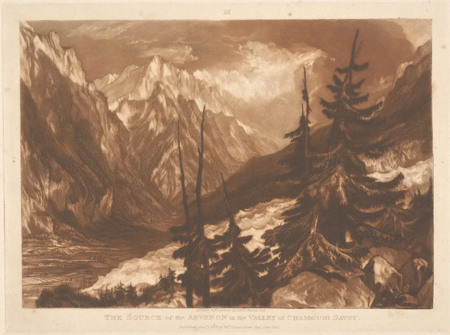 The Source of the Arveron in the Valley of Chamouni, Savoy, J. M. W. Turner