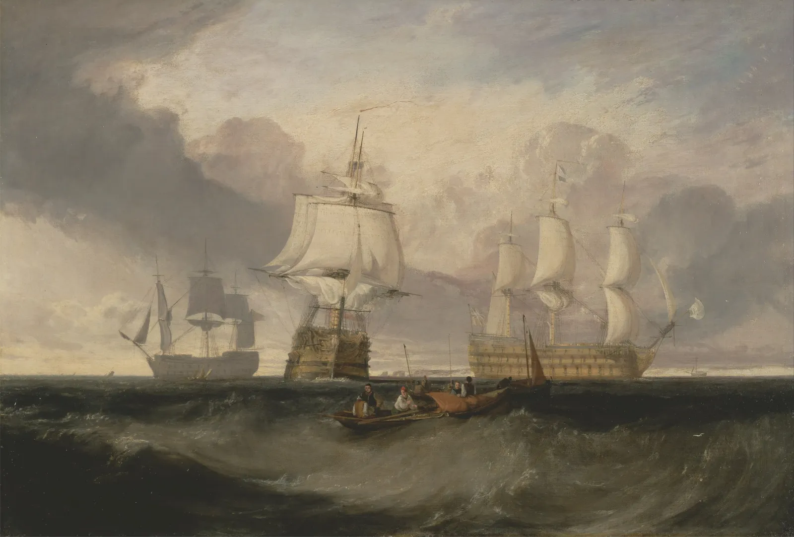 The Victory Returning from Trafalgar, in Three Position, J. M. W. Turner