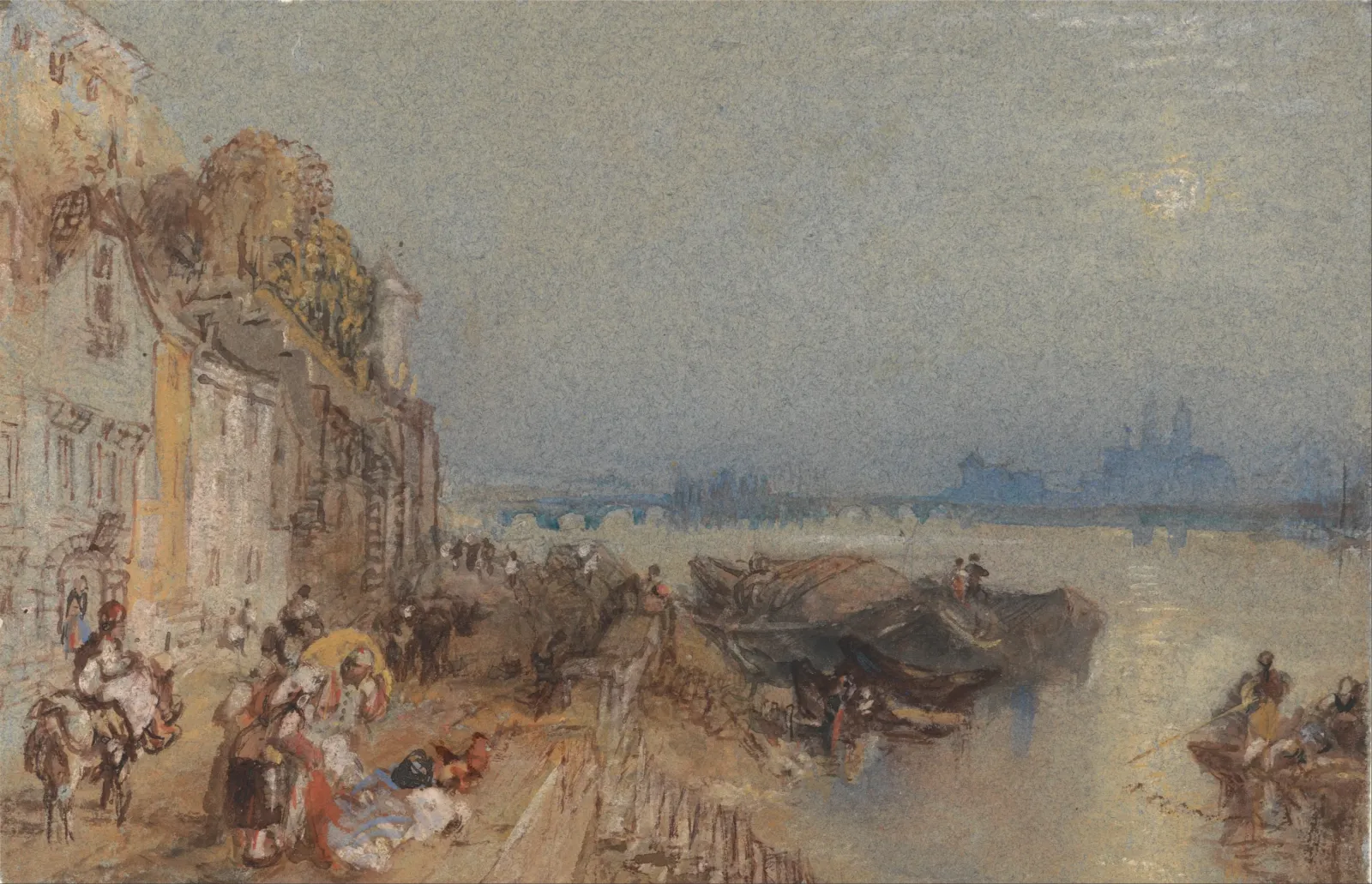Tours- Sunset- Looking Backwards, J. M. W. Turner