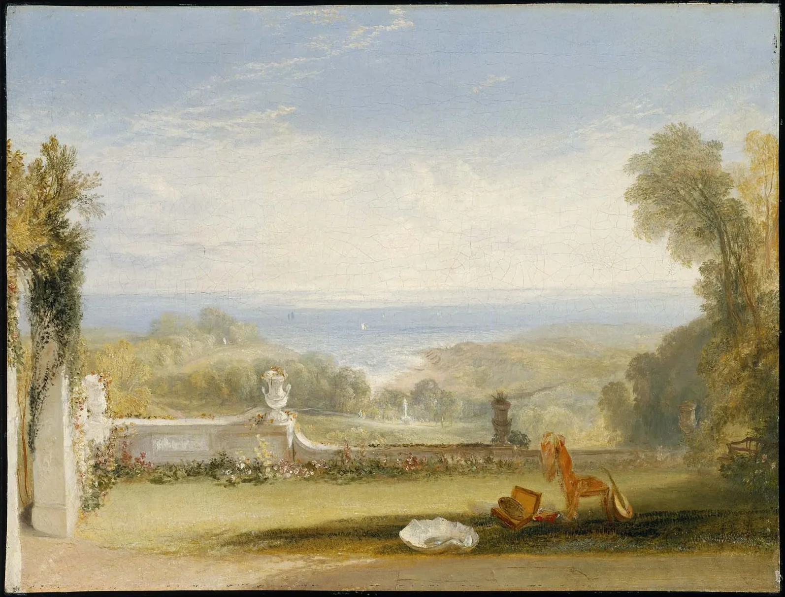 View from the Terrace of a Villa at Niton, Isle of Wight, from Sketches by a Lady, J. M. W. Turner