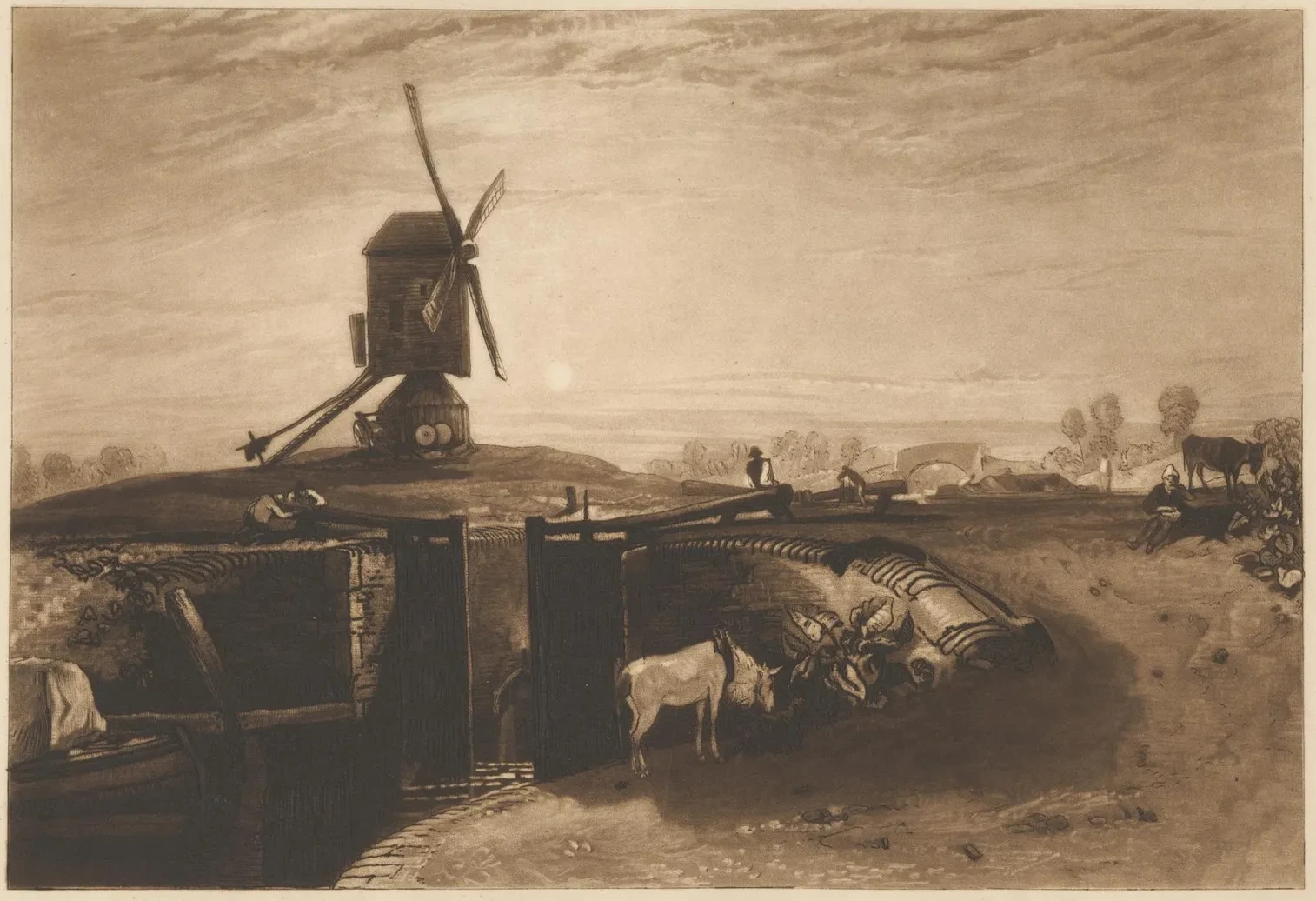 Windmill and Lock, J. M. W. Turner