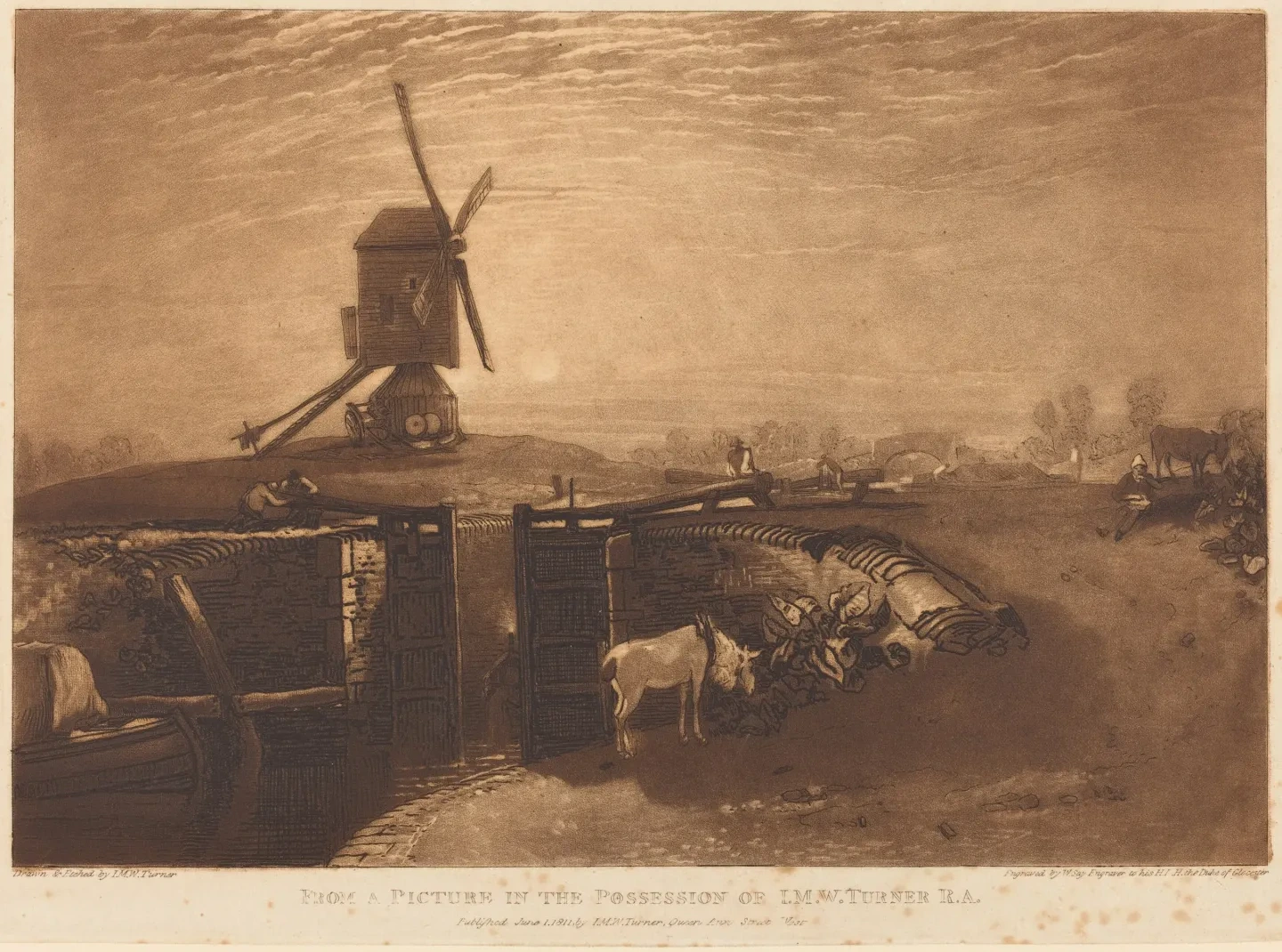 Windmill and Lock, J. M. W. Turner