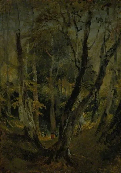 A Beech Wood with Gypsies seated in the Distance — J. M. W. Turner