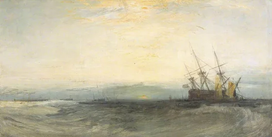 A Ship Aground, Yarmouth; Sample Study — J. M. W. Turner