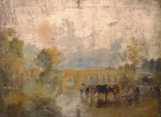Caversham Bridge with Cattle in the Water — J. M. W. Turner