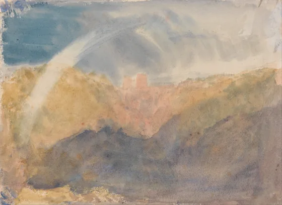 Crichton Castle (Mountainous Landscape with a Rainbow) — J. M. W. Turner