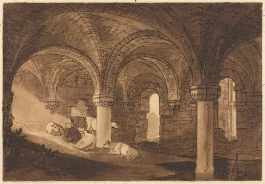 Crypt of Kirkstall Abbey — J. M. W. Turner