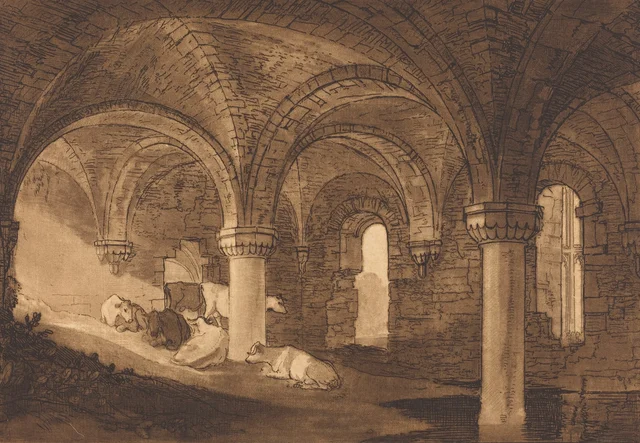 A cripta da abadia de Kirkstall