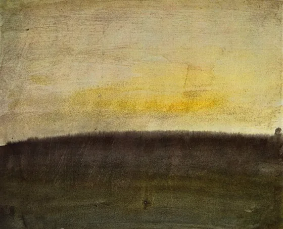 Ébauche avec couleur : le ciel rose — J. M. W. Turner