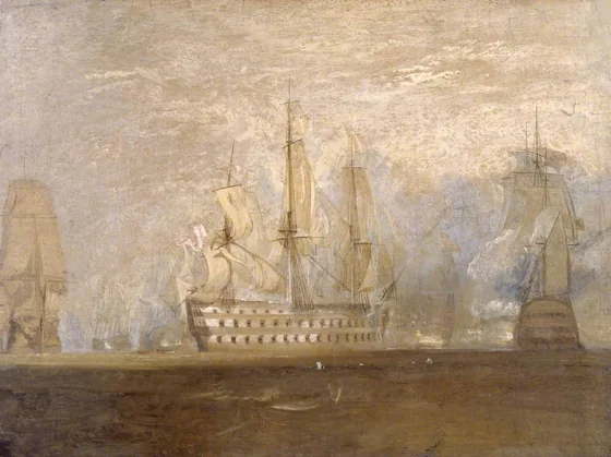 First Sketch for ‘The Battle of Trafalgar’ — J. M. W. Turner