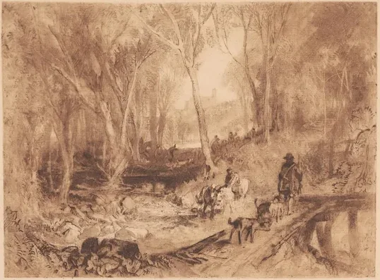 Huntsmen in a Wood — J. M. W. Turner