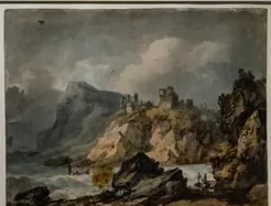 Landscape Composition with a Ruined Castle on a Cliff — J. M. W. Turner