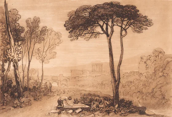 Landscape with Three Figures — J. M. W. Turner