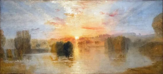 Le lac, Petworth, coucher de soleil ; Exemple d'étude — J. M. W. Turner