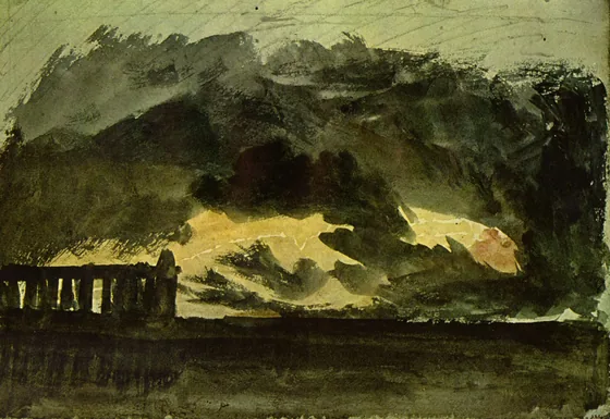 Paestum dans la tempête — J. M. W. Turner