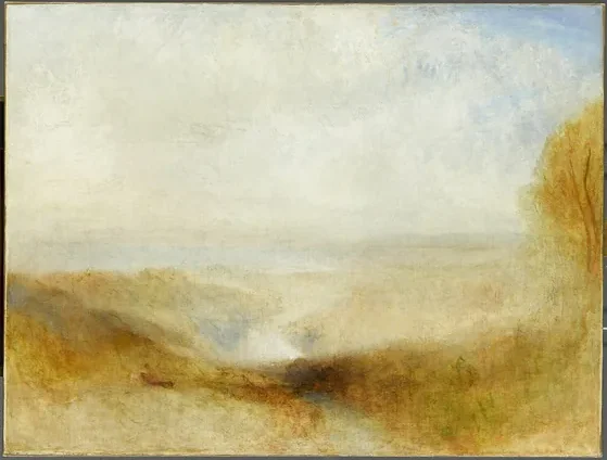 Paysage avec une rivière et une baie dans le lointain — J. M. W. Turner
