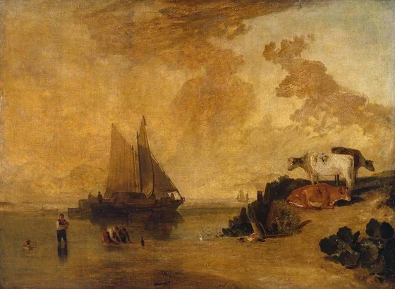 River Scene with Cattle — J. M. W. Turner