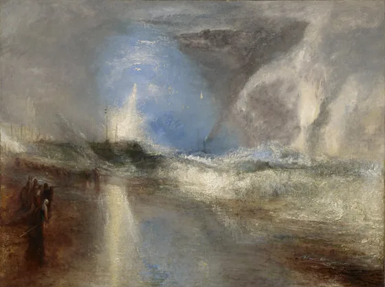Rockets and Blue Lights (Close at Hand) to Warn Steamboats of Shoal — J. M. W. Turner
