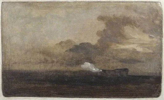 Seascape with Burning Hulk — J. M. W. Turner