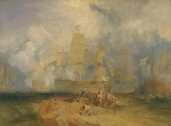 Second Sketch for ‘The Battle of Trafalgar’ — J. M. W. Turner