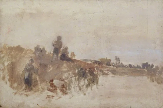 Sketch for ‘Harvest Dinner, Kingston Bank’ — J. M. W. Turner