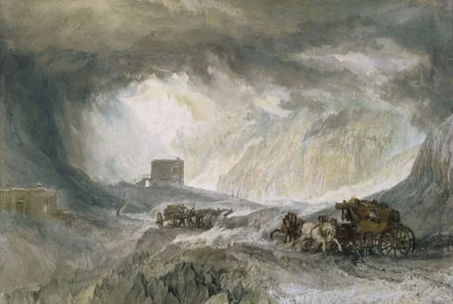 Tempestade de neve, monte Cenis
