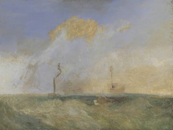 Steamer and Lightship; a study for ‘The Fighting Temeraire’ — J. M. W. Turner
