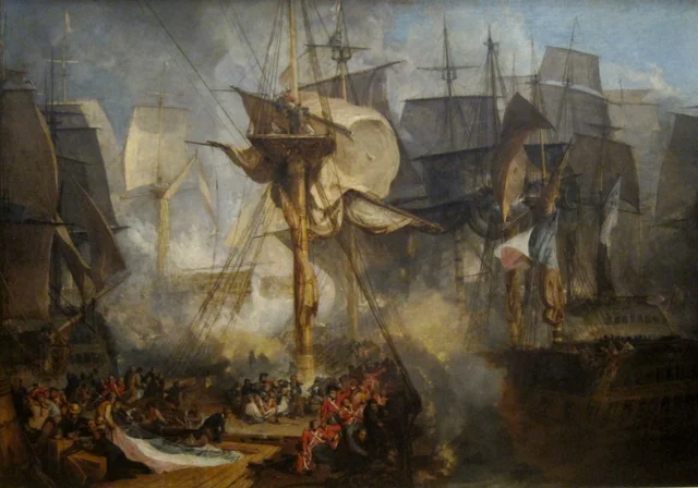 La batalla de Trafalgar, vista desde los obenques de trinquete de estribor del Victory
