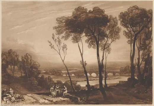 The Bridge in Middle Distance — J. M. W. Turner