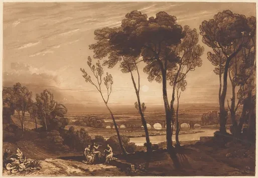 The Bridge in Middle Distance — J. M. W. Turner