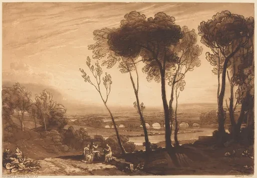 The Bridge in Middle Distance — J. M. W. Turner