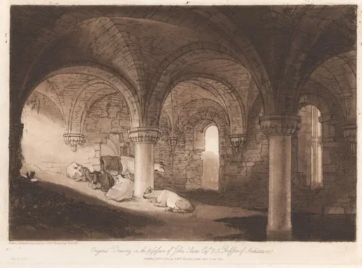 The Crypt of Kirkstall Abbey — J. M. W. Turner