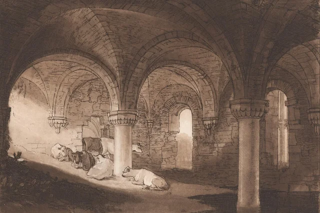 A cripta da abadia de Kirkstall