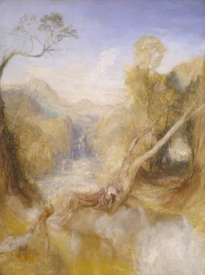 The Death of Actaeon, with a Distant View of Montjovet, Val d’Aosta — J. M. W. Turner
