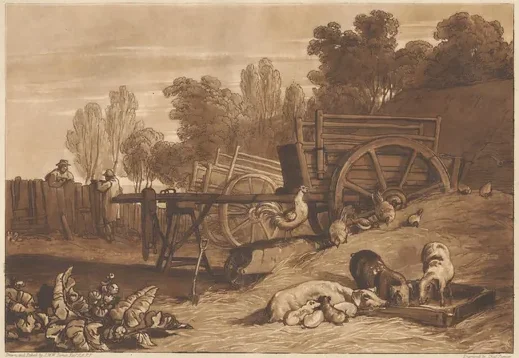 The Farm-yard with the Cock — J. M. W. Turner
